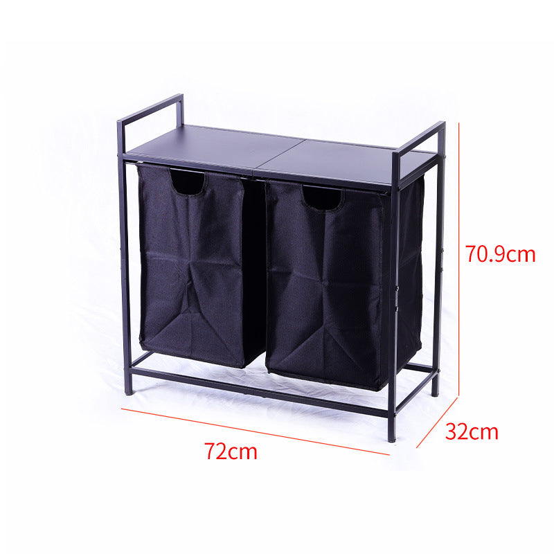 Dual Sorter Laundry Hamper with Storage Shelf