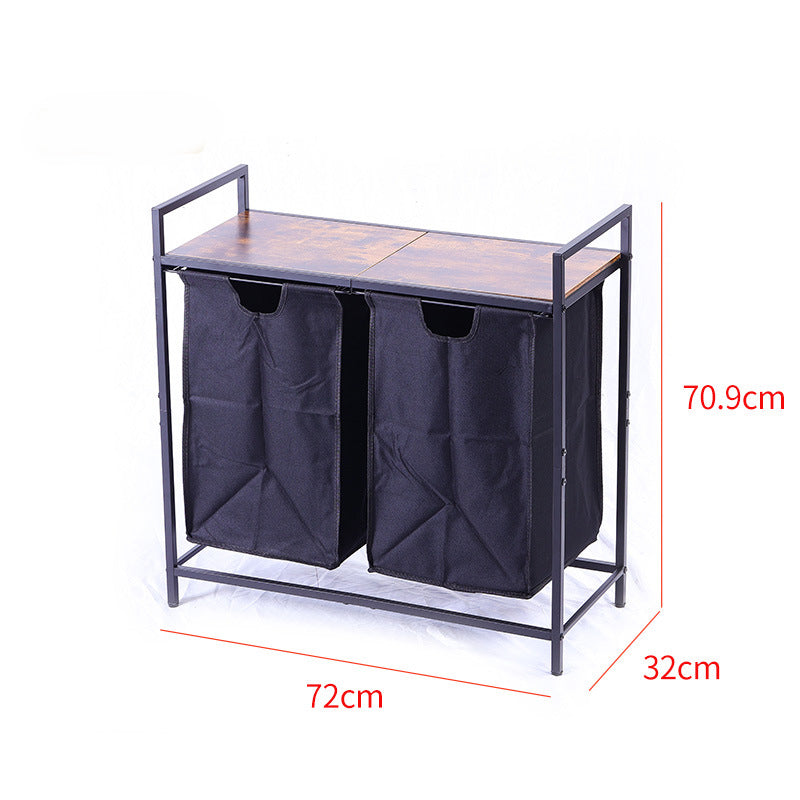 Dual Sorter Laundry Hamper with Storage Shelf