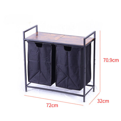 Dual Sorter Laundry Hamper with Storage Shelf