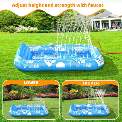 🥳2026 HOT SALE🥳💞50K+ SOLD!😎💦 50% OFF! Inflatable Tanning Pool Lounger – Smart spray cools you automatically. Detachable pillow, cup holders & safety handles. Holds 2 adults (350lb). Perfect for garden or beach! 🏖️🌞