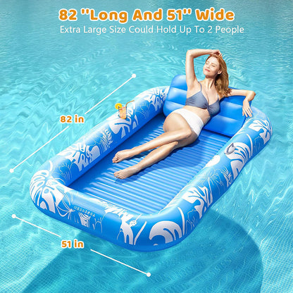 🥳2026 HOT SALE🥳💞50K+ SOLD!😎💦 50% OFF! Inflatable Tanning Pool Lounger – Smart spray cools you automatically. Detachable pillow, cup holders & safety handles. Holds 2 adults (350lb). Perfect for garden or beach! 🏖️🌞