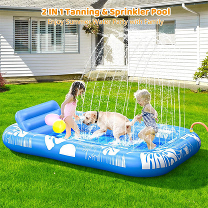 🥳2026 HOT SALE🥳💞50K+ SOLD!😎💦 50% OFF! Inflatable Tanning Pool Lounger – Smart spray cools you automatically. Detachable pillow, cup holders & safety handles. Holds 2 adults (350lb). Perfect for garden or beach! 🏖️🌞
