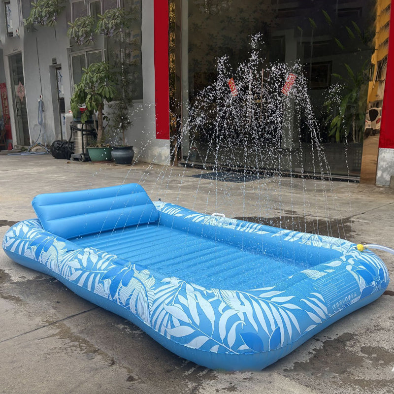 🥳2026 HOT SALE🥳💞50K+ SOLD!😎💦 50% OFF! Inflatable Tanning Pool Lounger – Smart spray cools you automatically. Detachable pillow, cup holders & safety handles. Holds 2 adults (350lb). Perfect for garden or beach! 🏖️🌞