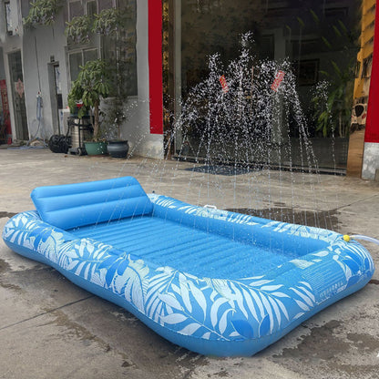 🥳2026 HOT SALE🥳💞50K+ SOLD!😎💦 50% OFF! Inflatable Tanning Pool Lounger – Smart spray cools you automatically. Detachable pillow, cup holders & safety handles. Holds 2 adults (350lb). Perfect for garden or beach! 🏖️🌞