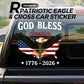 Patriotic Eagle & Cross Car Sticker