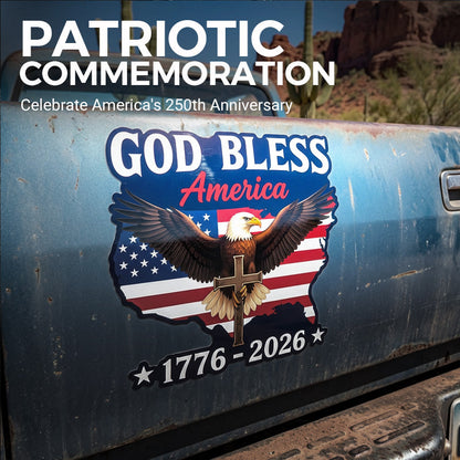 Patriotic Eagle & Cross Car Sticker