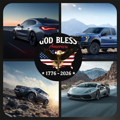 Patriotic Eagle & Cross Car Sticker