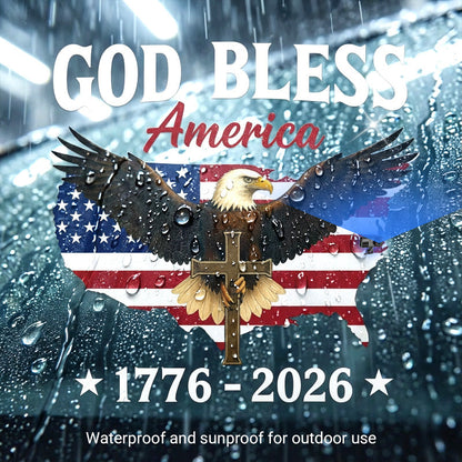 Patriotic Eagle & Cross Car Sticker