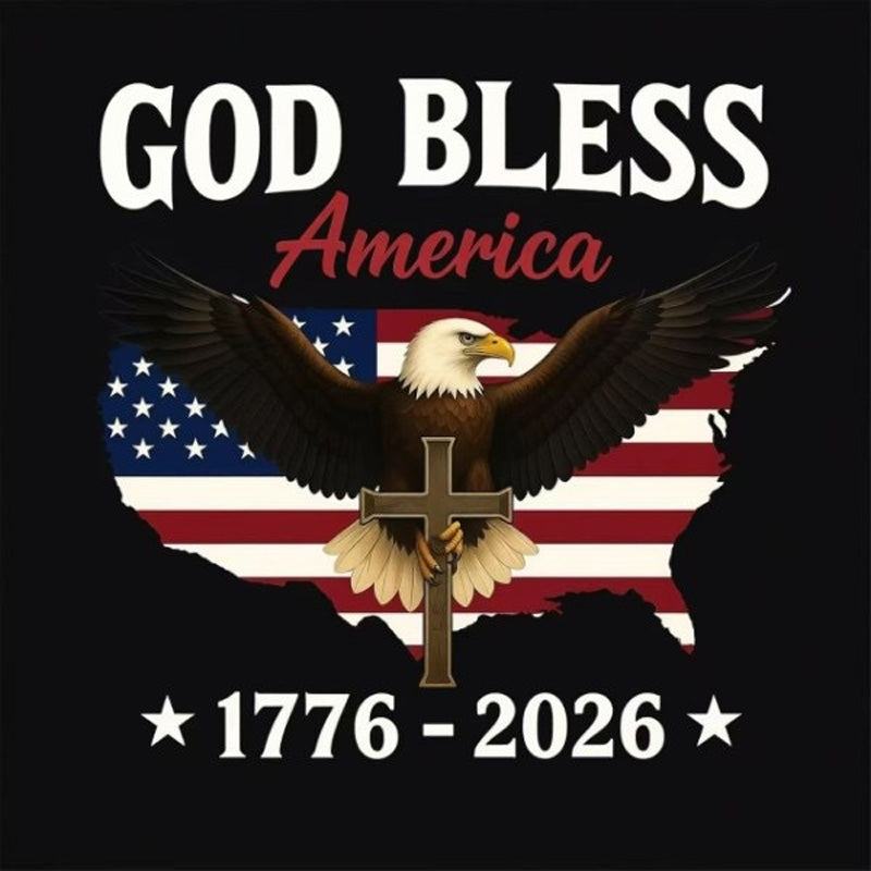 Patriotic Eagle & Cross Car Sticker