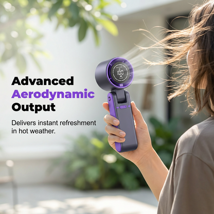 Portable Handheld Fan with LED Digital Display