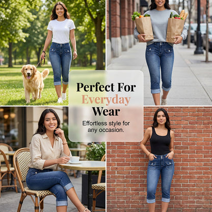 🔥Hot Sale Offers-Women's Slim Fit Stretch Denim Capri Pants