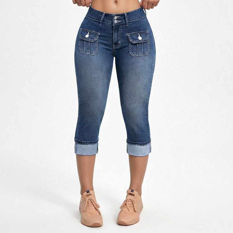 🔥Hot Sale Offers-Women's Slim Fit Stretch Denim Capri Pants