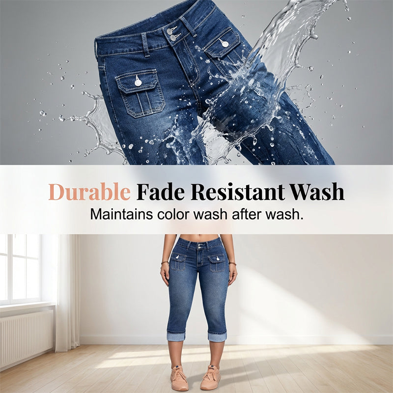 🔥Hot Sale Offers-Women's Slim Fit Stretch Denim Capri Pants