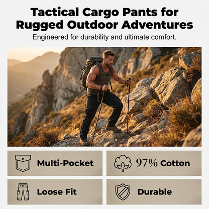 🖤Black Friday Sale:50% OFF🖤👖 Men's Cotton Cargo Tactical Pants 🛠️ Multi-Pocket, Reinforced Construction & Adjustable Waist