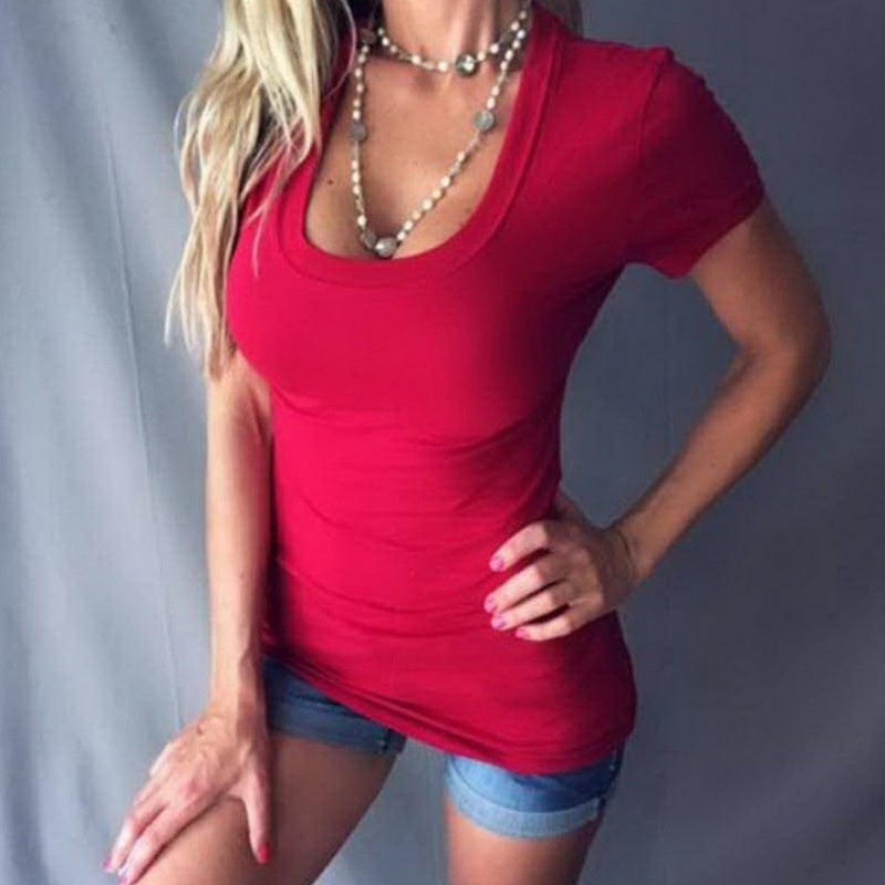 📢📢50% OFF !! ⏰Women's Summer Deep V Neck Slim Tops