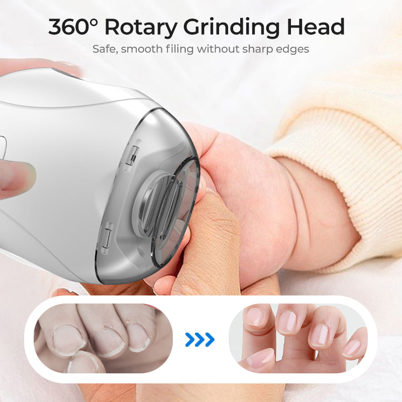 👶💅 360° rotary nail trimmer – LED light, quiet, safe for babies & adults!