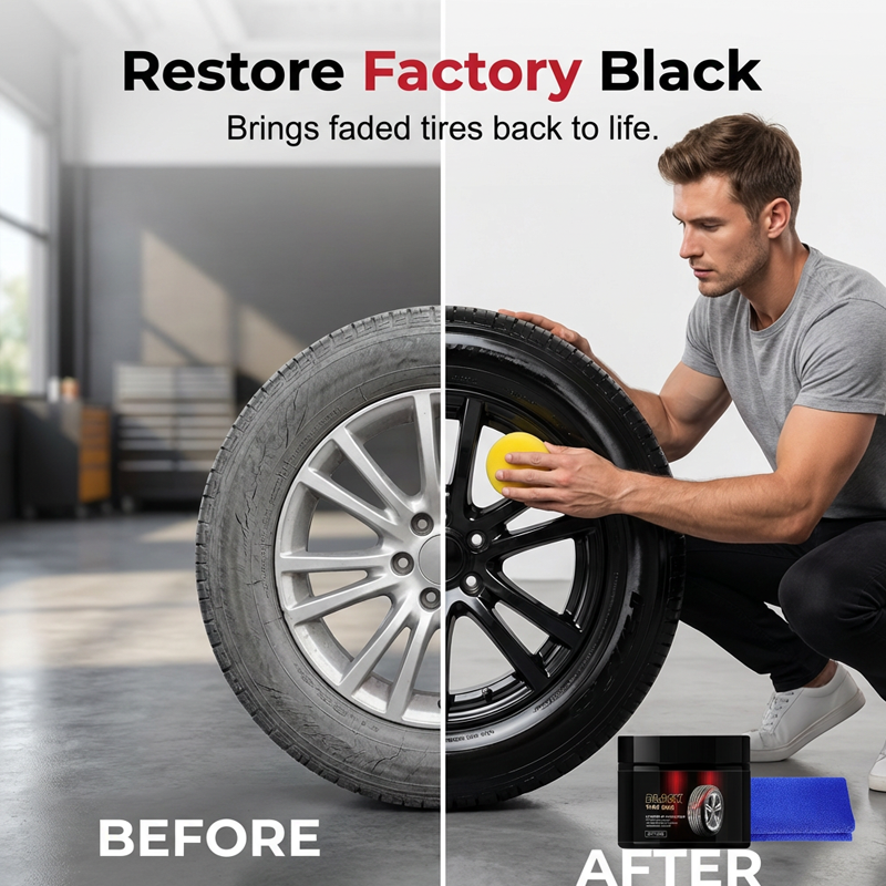 🚗Instant Tire Shine & Protector Wax Kit👍✨