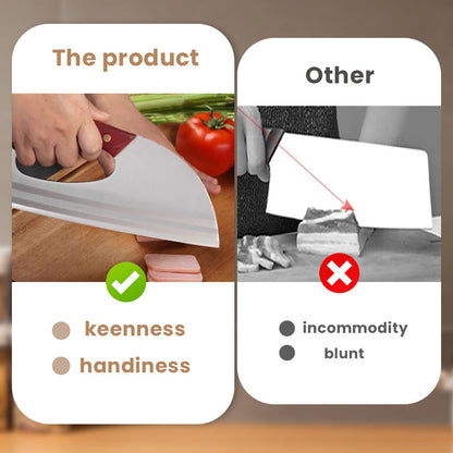 Ergonomic kitchen knife – front-handle design, effortlessly cuts vegetables and meat. A thoughtful gift for home cooks. 🍅🔪