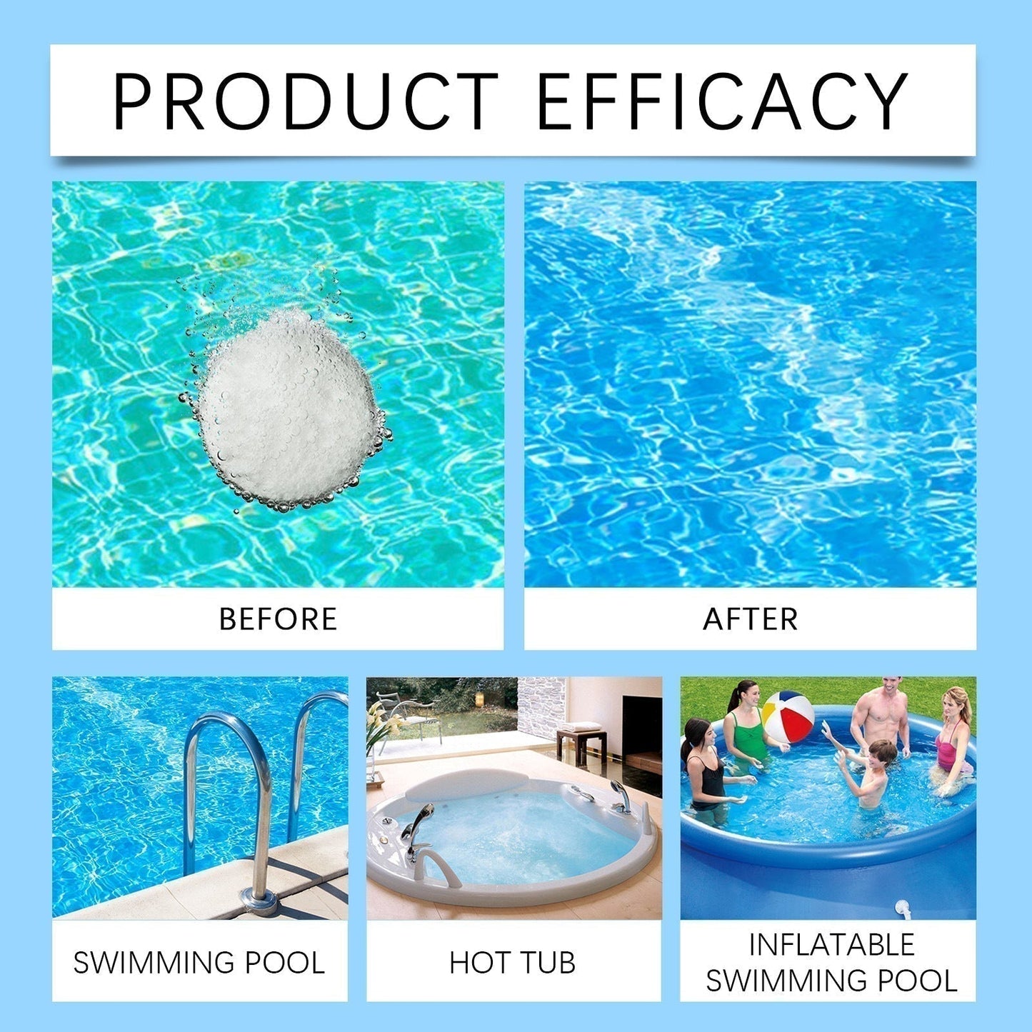 🏊‍♂️ Pool Cleaning Tablets for Crystal Clear Water – Drop, Dissolve, Dive In! 🌊✨