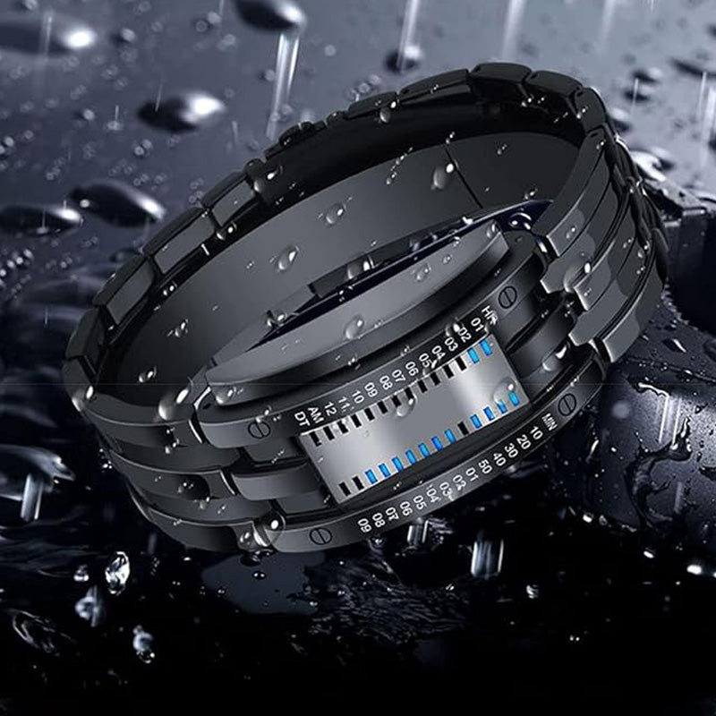 ⌚ LIMITED-TIME 50% OFF! ✨ Men's Binary LED Watch – Stainless Steel, Blue Light, Sporty, Water-Resistant, Modern ⚡