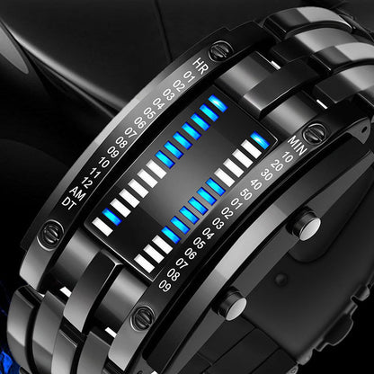 ⌚ LIMITED-TIME 50% OFF! ✨ Men's Binary LED Watch – Stainless Steel, Blue Light, Sporty, Water-Resistant, Modern ⚡