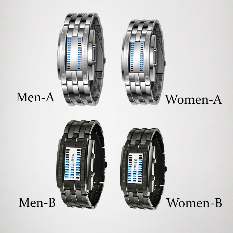⌚ LIMITED-TIME 50% OFF! ✨ Men's Binary LED Watch – Stainless Steel, Blue Light, Sporty, Water-Resistant, Modern ⚡