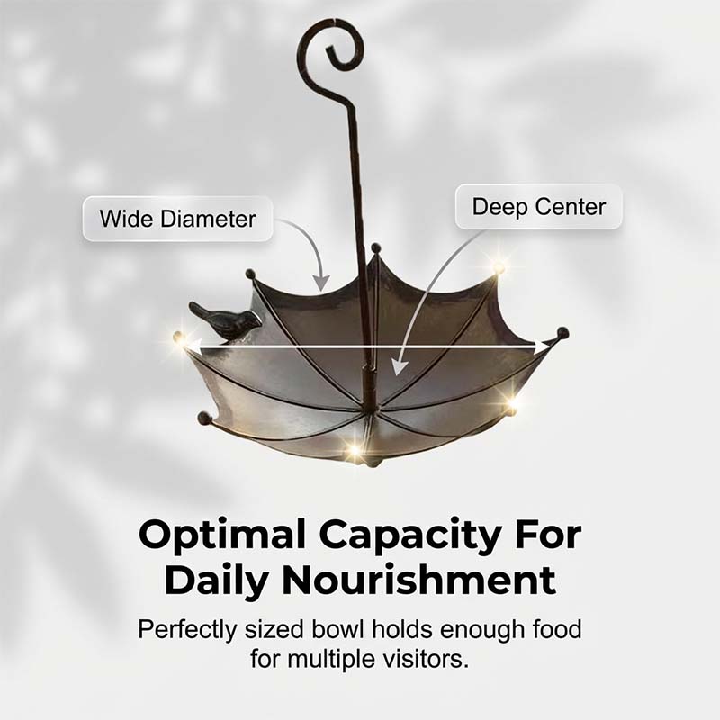 🐦 LIMITED-TIME 50% OFF! ✨ Hanging Umbrella Bird Feeder & Bath – Dual-Use, Rust-Resistant, Vintage Garden Decor ☂️