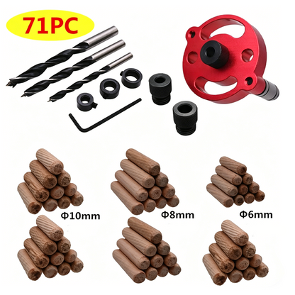 🔨 Self-Centering Dowel Jig Kit – Flawless Joints, Zero Guesswork! 🪚✨ Drill perfectly centered holes every time – the secret to pro‑grade woodworking. 🛠️💥