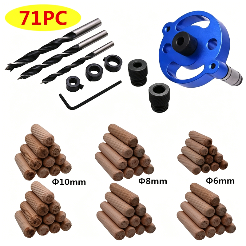 🔨 Self-Centering Dowel Jig Kit – Flawless Joints, Zero Guesswork! 🪚✨ Drill perfectly centered holes every time – the secret to pro‑grade woodworking. 🛠️💥
