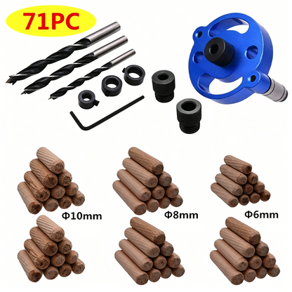 🔨 Self-Centering Dowel Jig Kit – Flawless Joints, Zero Guesswork! 🪚✨ Drill perfectly centered holes every time – the secret to pro‑grade woodworking. 🛠️💥