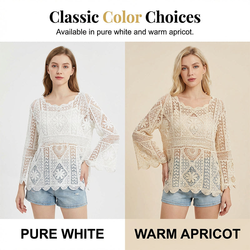 👚 50% OFF NOW! 🔥 Women's Vintage-Inspired Lace Cover-Up Blouse – 2026 New Style – Elegant, breathable & perfect for layering 🌸