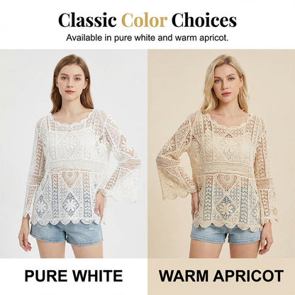 👚 50% OFF NOW! 🔥 Women's Vintage-Inspired Lace Cover-Up Blouse – 2026 New Style – Elegant, breathable & perfect for layering 🌸
