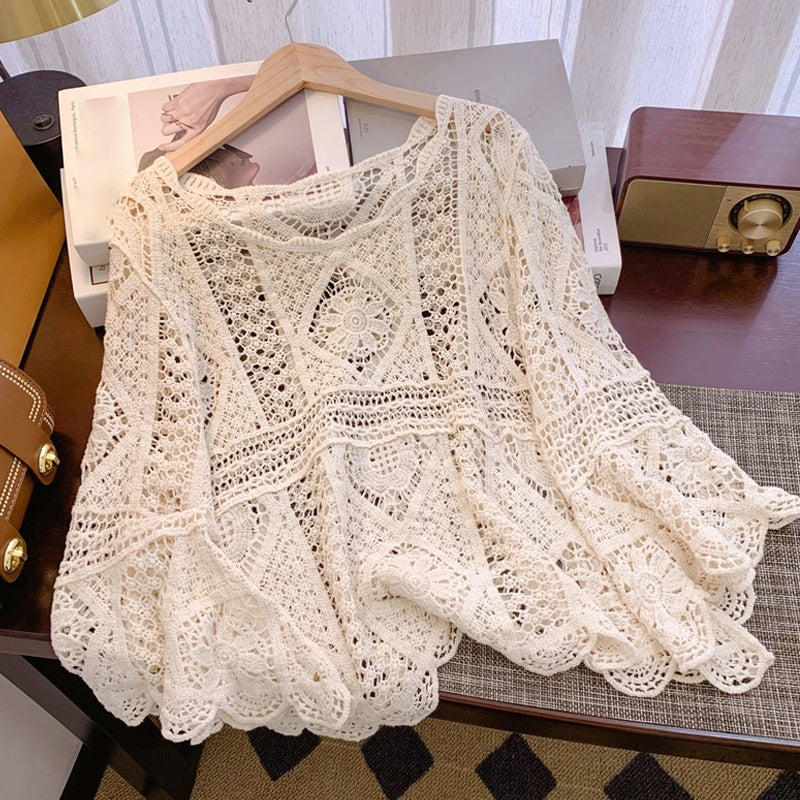 👚 50% OFF NOW! 🔥 Women's Vintage-Inspired Lace Cover-Up Blouse – 2026 New Style – Elegant, breathable & perfect for layering 🌸