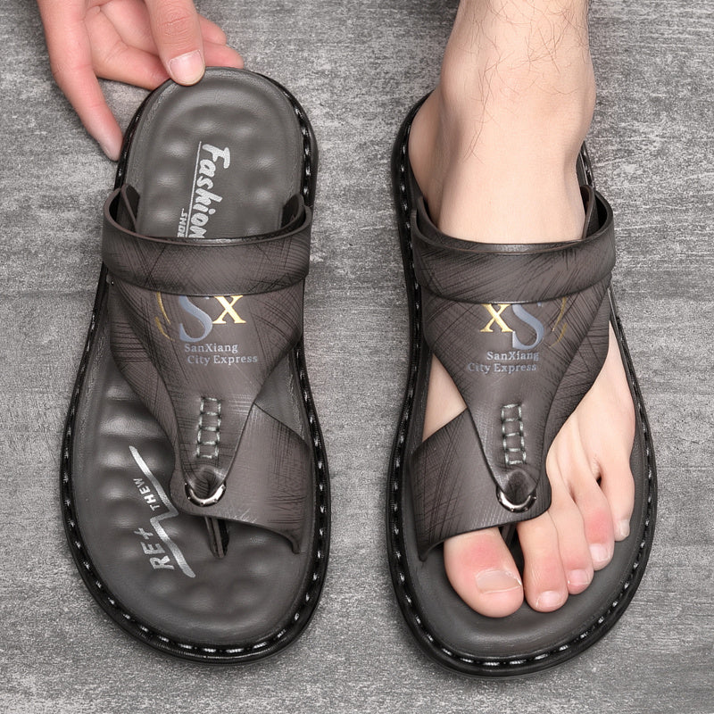 👣 LIMITED TIME 50% OFF! 🌿 Breathable Soft Leather Outdoor Sandals for Men (Plus Sizes) – Supportive, Non-Slip, Slip-On 🌲