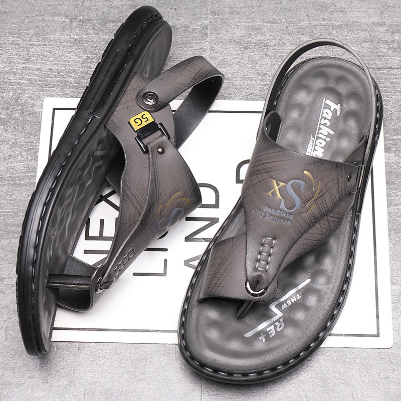 👣 LIMITED TIME 50% OFF! 🌿 Breathable Soft Leather Outdoor Sandals for Men (Plus Sizes) – Supportive, Non-Slip, Slip-On 🌲