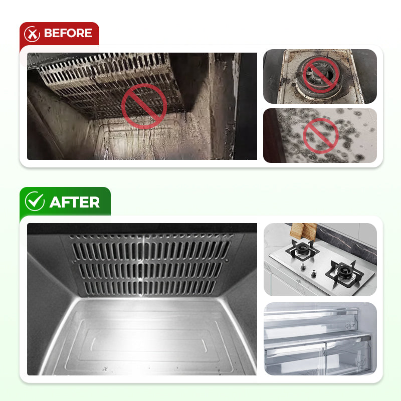 🧼New Multi-purpose High-efficiency Cleaner,kitchen degreaser with Nozzle,grease cleaner for Kitchen, Oven, Stove, Range Hood, etc. Cleaning