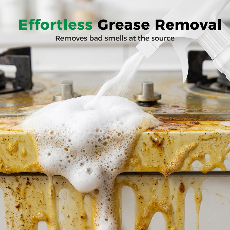 🧼New Multi-purpose High-efficiency Cleaner,kitchen degreaser with Nozzle,grease cleaner for Kitchen, Oven, Stove, Range Hood, etc. Cleaning