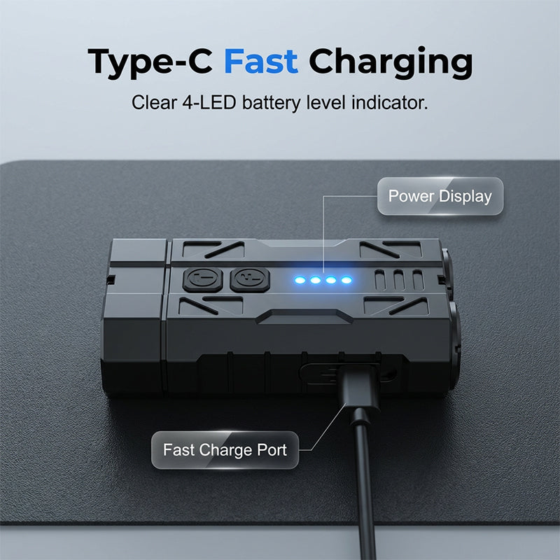 Dual-Source EDC Flashlight with Magnetic Base