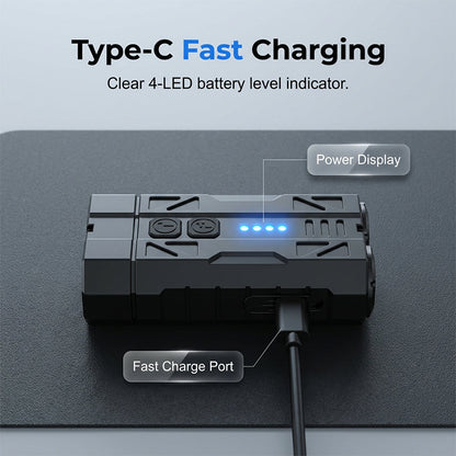 Dual-Source EDC Flashlight with Magnetic Base