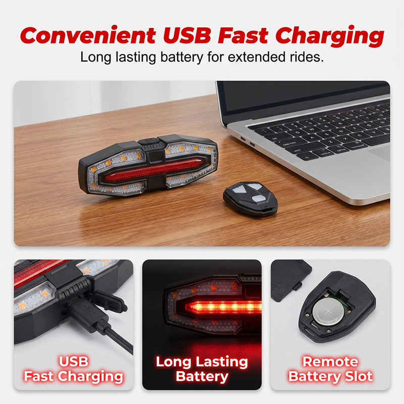 Bicycle Rear Light with Horn Alert