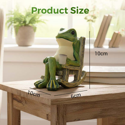 Solar Frog Rocking Chair Ornament