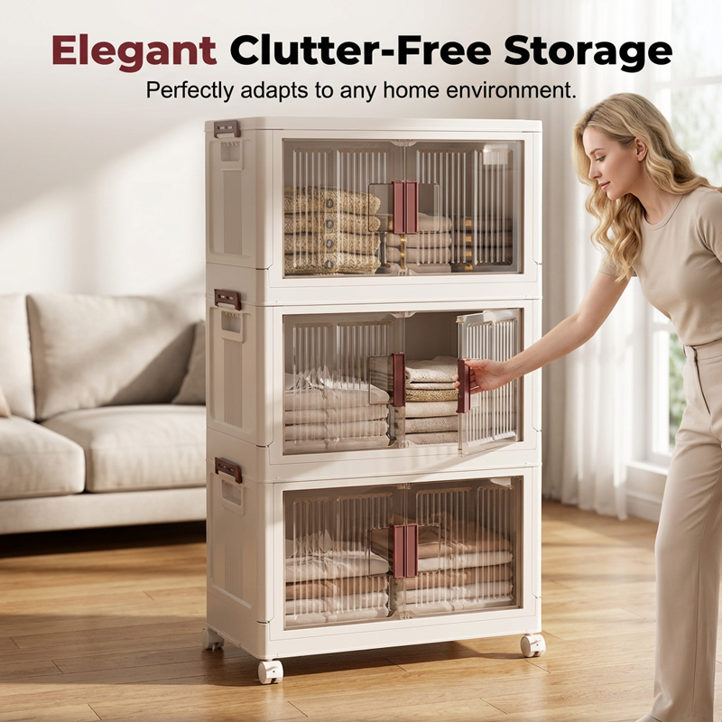 Large Capacity Collapsible Storage Bin with Lid