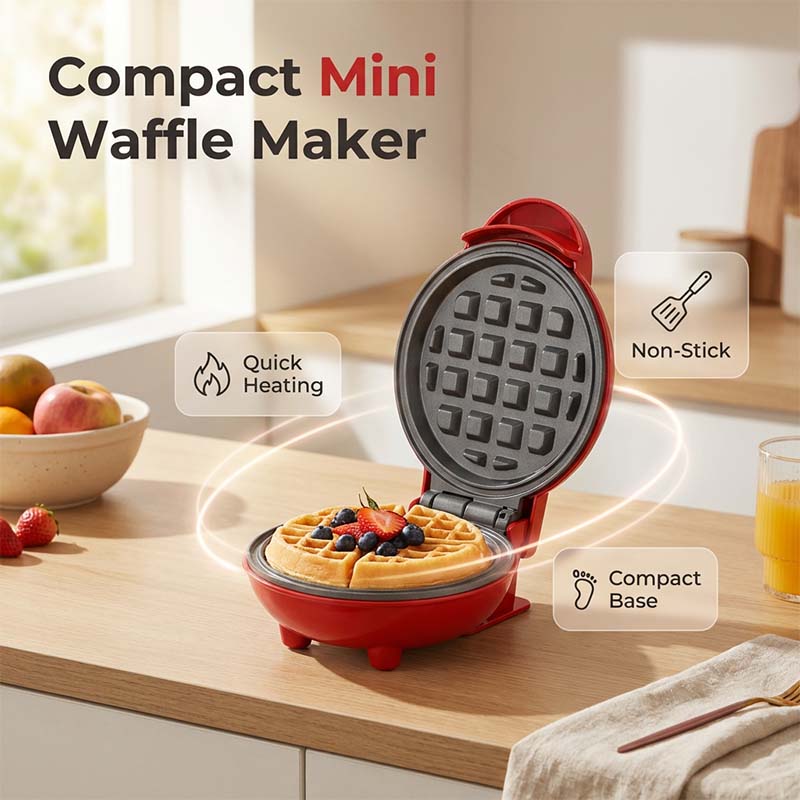 🍯 Morning Happiness-Mini Electric Waffle Maker🍽️ Start Your Day With Perfect Waffles🧇