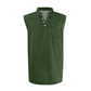Retro Style Sleeveless T-Shirt with Three Buttons