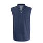 Retro Style Sleeveless T-Shirt with Three Buttons