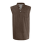 Retro Style Sleeveless T-Shirt with Three Buttons