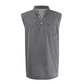 Retro Style Sleeveless T-Shirt with Three Buttons