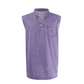 Retro Style Sleeveless T-Shirt with Three Buttons