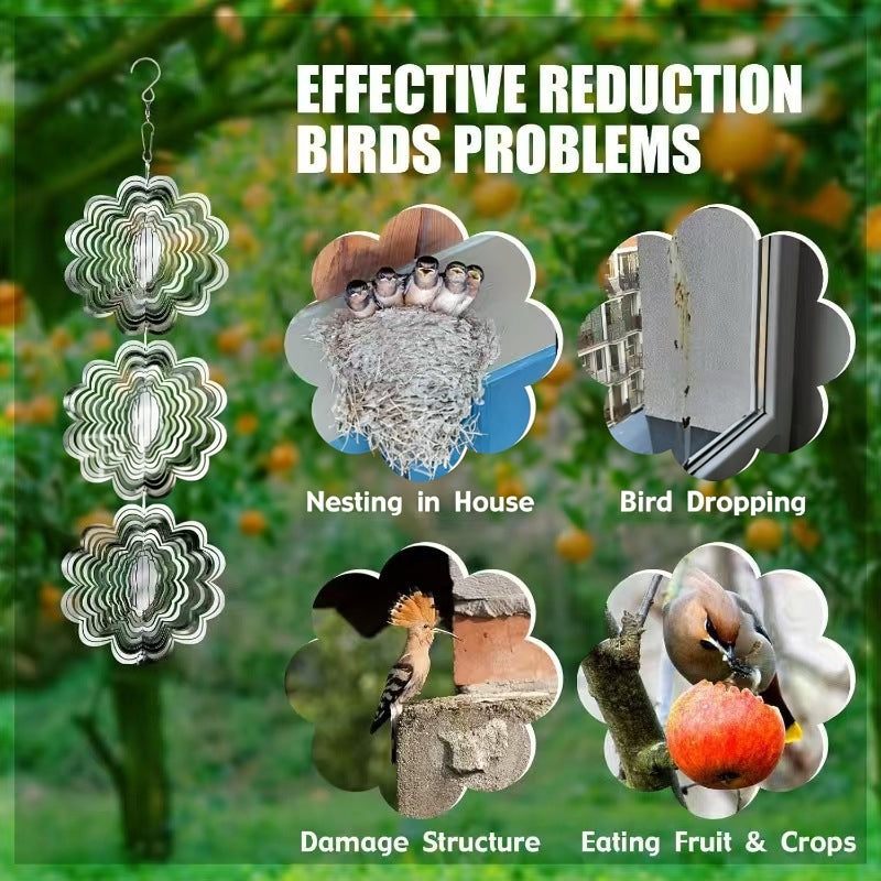 Limited Time Offer ⏰✨3D Reflective Wind Spinner Bird Repellent