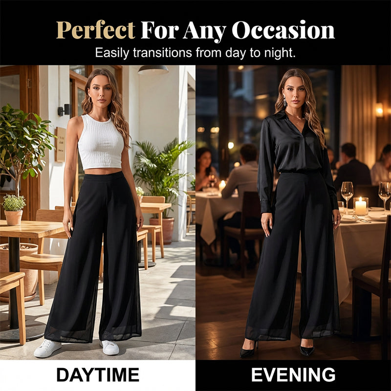 🌟New arrivals on sale-Women's Flowy Chiffon Wide-Leg Pants